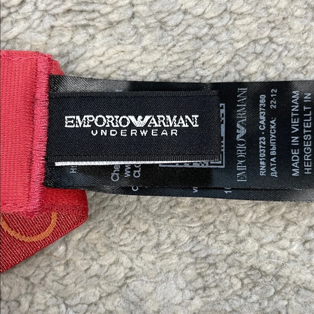 NWT Emporio Armani Underwear Padded Triangle Bralette Bra Rust Red Sz M